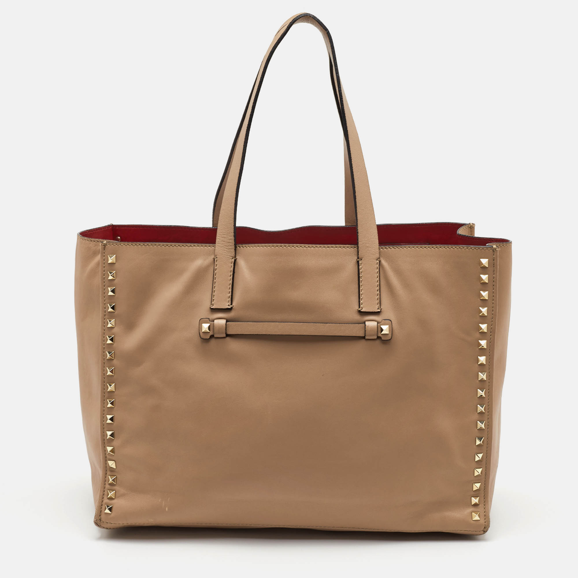 

Valentino Rockstud Beige Leather Tote