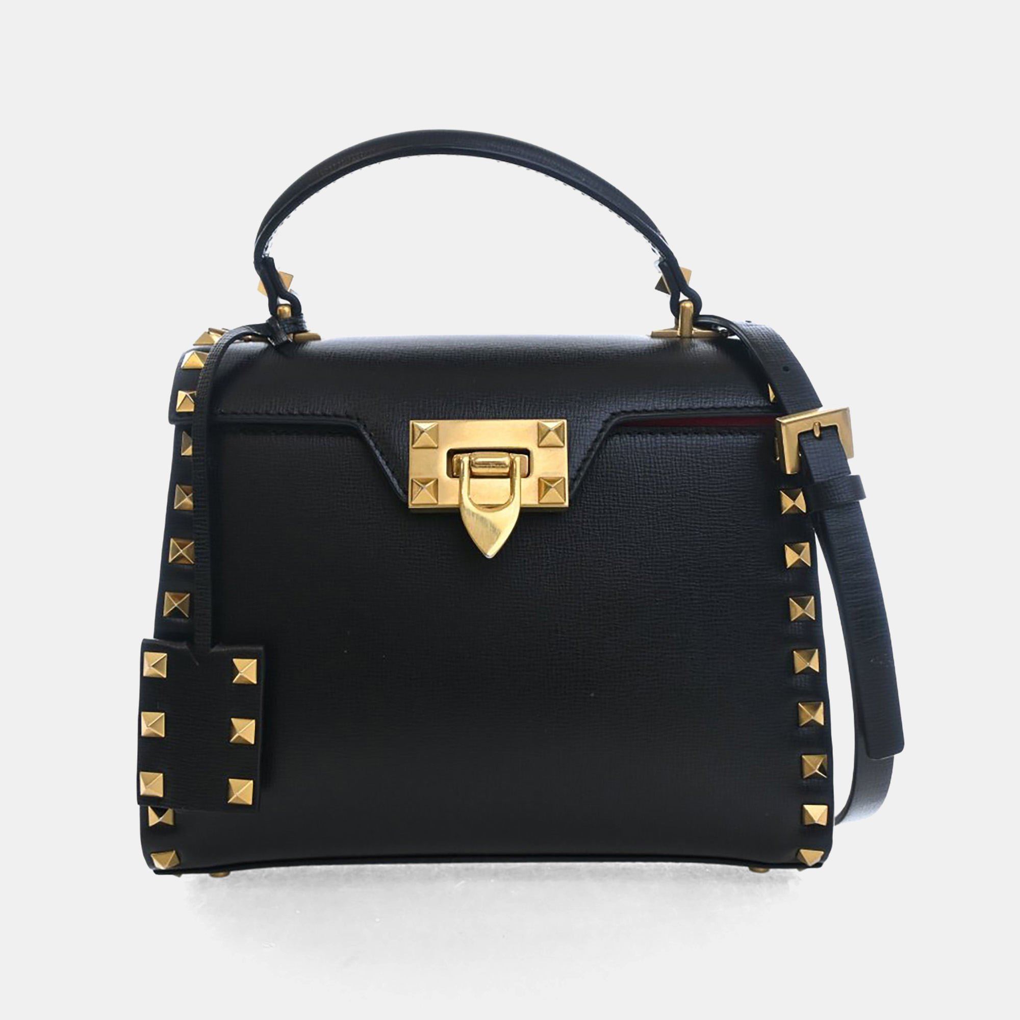 

Valentino Medium Black Calfskin Alcove Top Handle