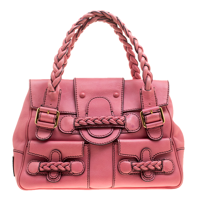 Pre Owned Valentino Pink Leather Histoire Satchel