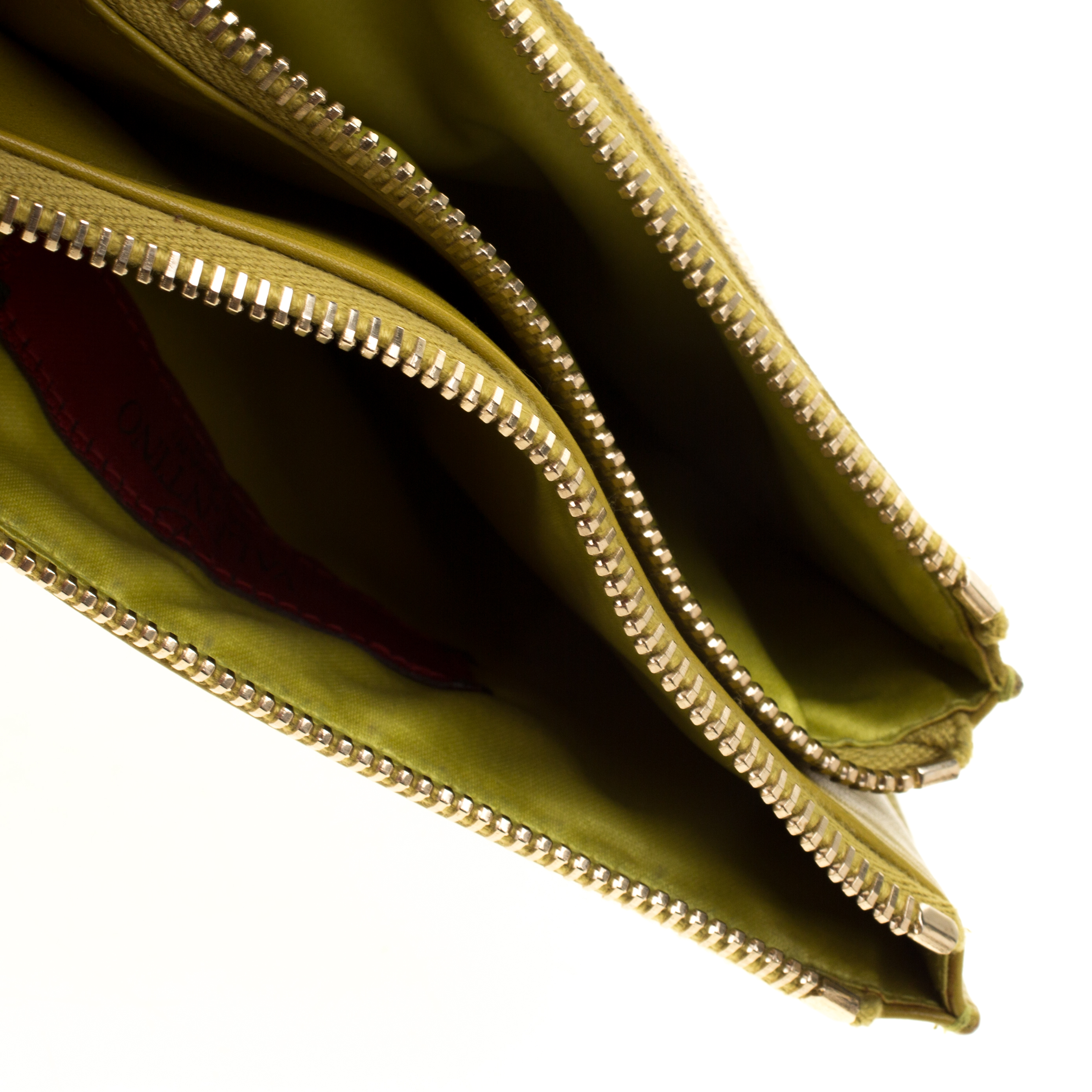 

Valentino Green Leather Studded Zip Pouch