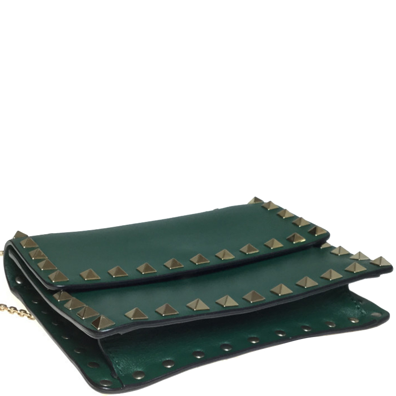 

Valentino Green Leather Small Rockstud Crossbody Bag