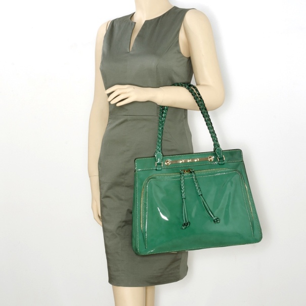 

Valentino Garavani Patent Leather Demetra Bag, Green