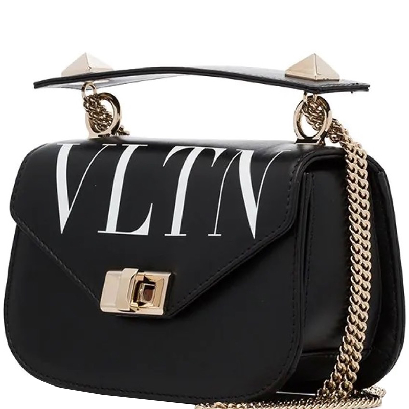 

Valentino Black Leather VLTN Crossbody Bag