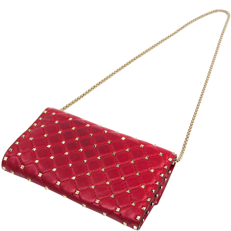 

Valentino Red Leather Garavani Rockstud Lock Shoulder Bag