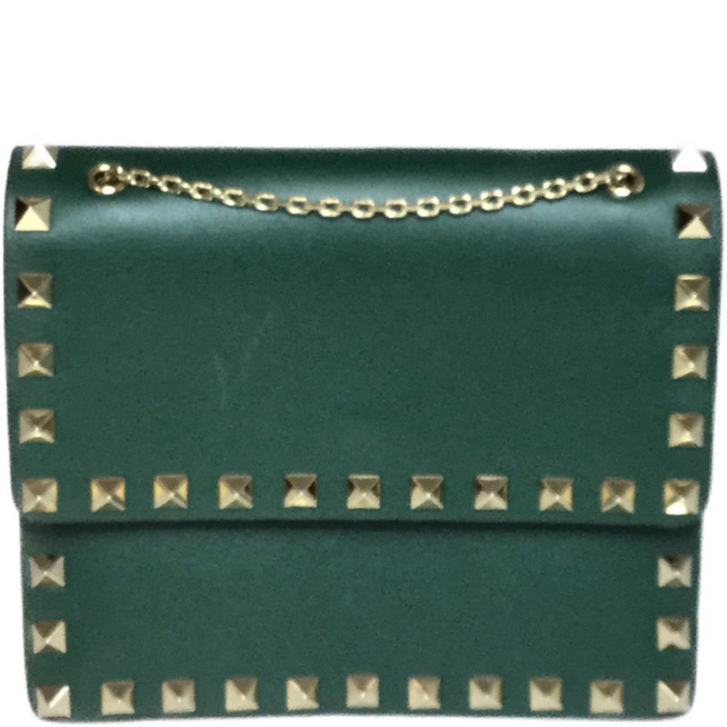

Valentino Green Leather Studded Pochette