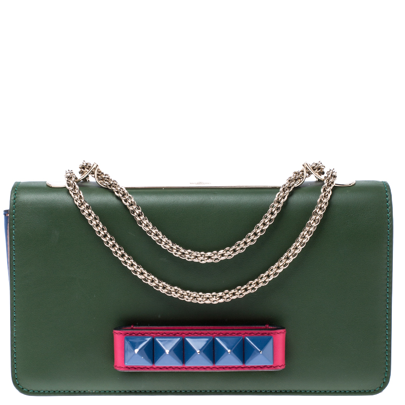 Pre Owned Valentino Multicolor Leather Va Va Voom Chain Shoulder Bag