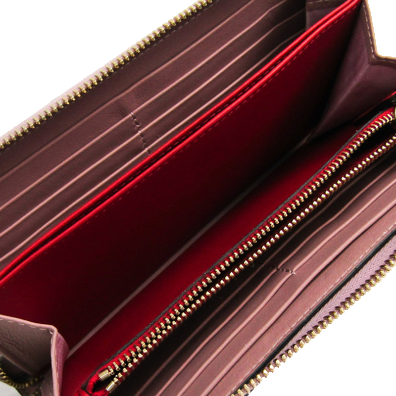 

Valentino Pink Metallic Leather Rockstud Zip Around Wallet