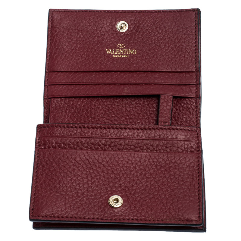 

Valentino Red Leather Rockstud French Wallet