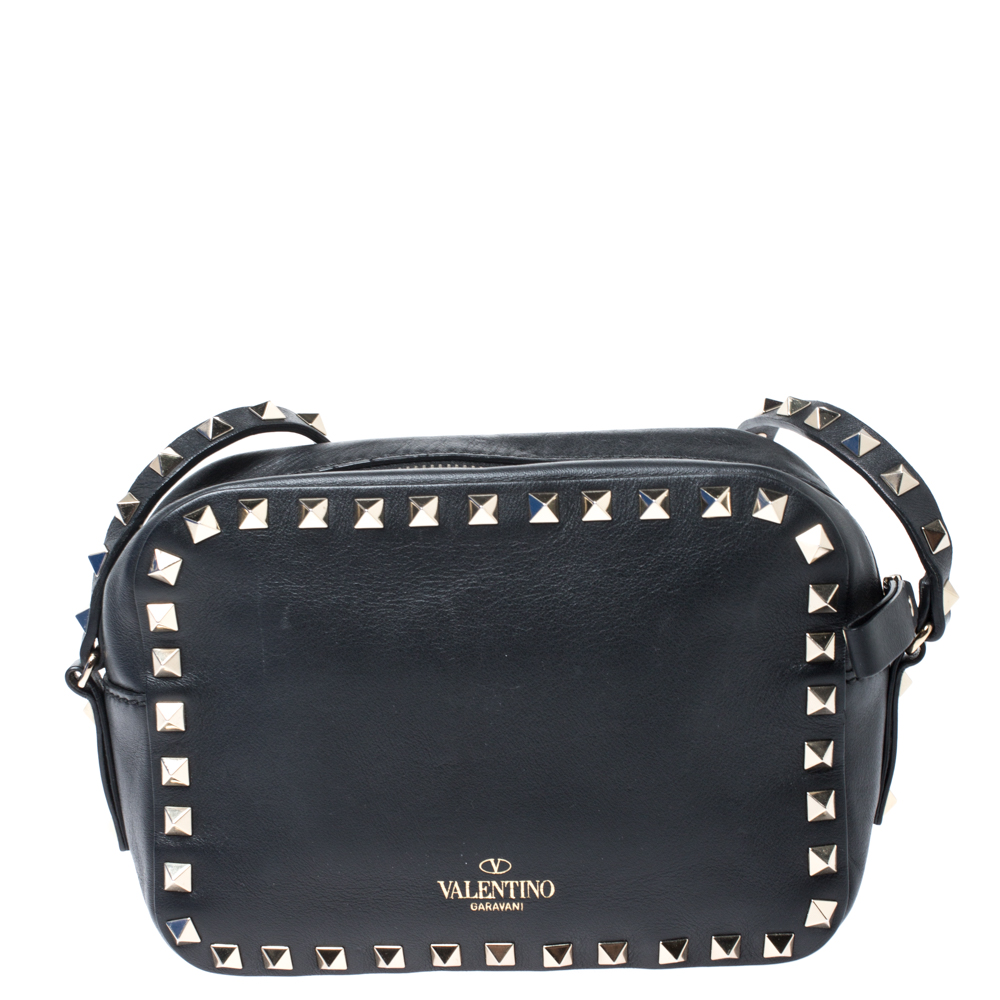 valentino rockstud camera bag black