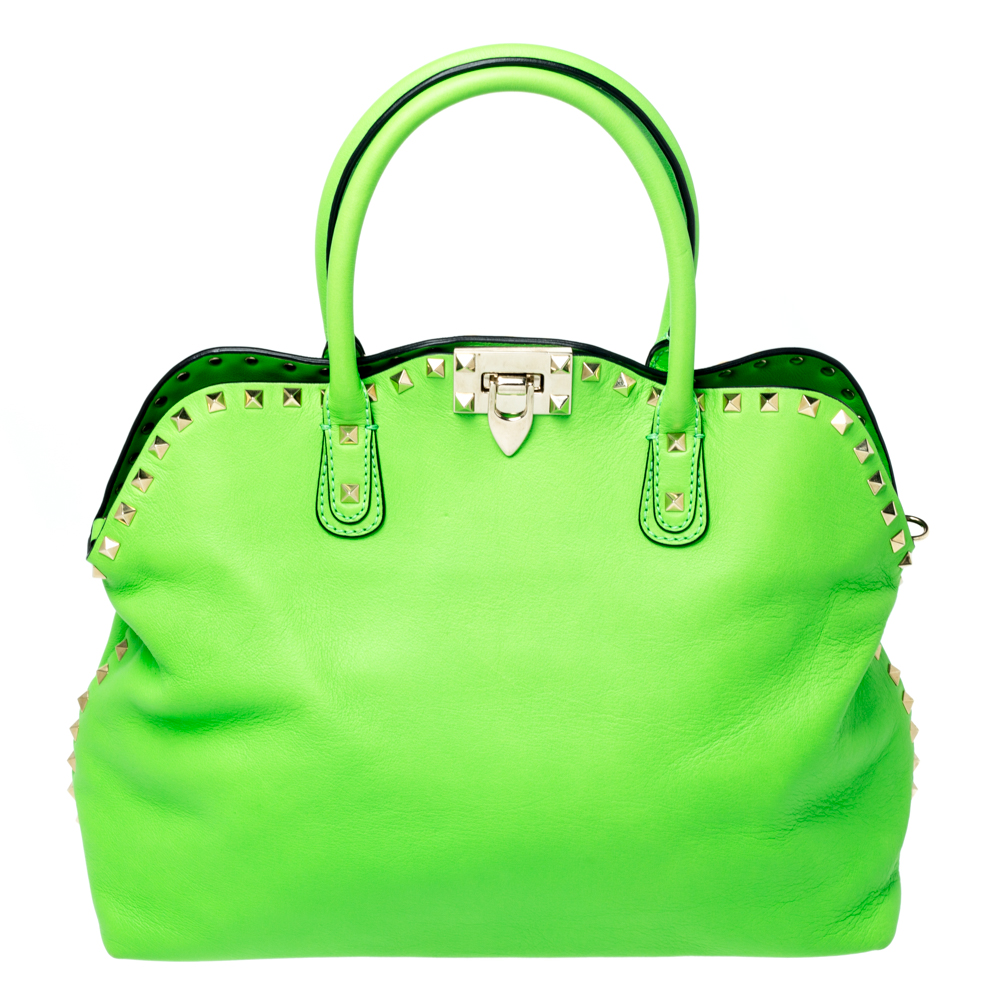 valentino rockstud bag green