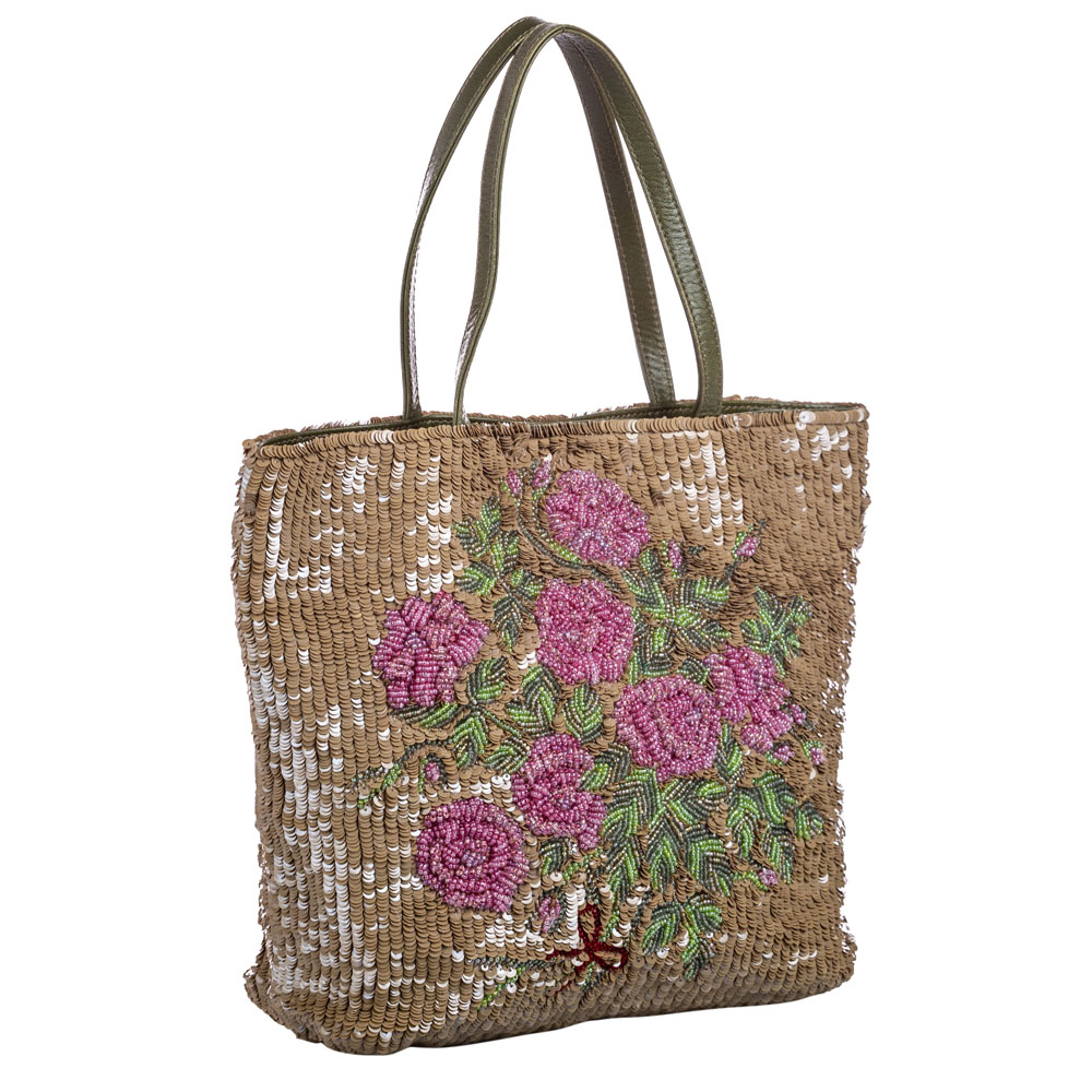 

Valentino Multicolor Embellised Sequined Tote Bag, Brown