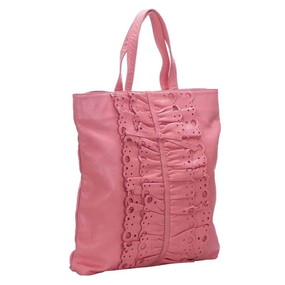 

Valentino Pink Leather Bow Tote Bag