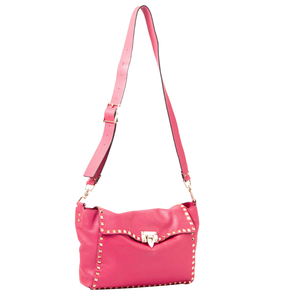 

Valentino Pink Leather Rockstud Crossbody Bag
