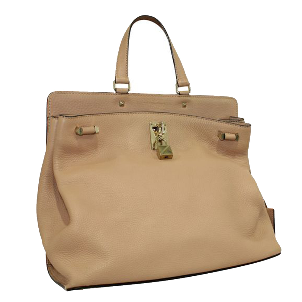 

Valentino Light Brown Leather JoyLock Satchel Bag