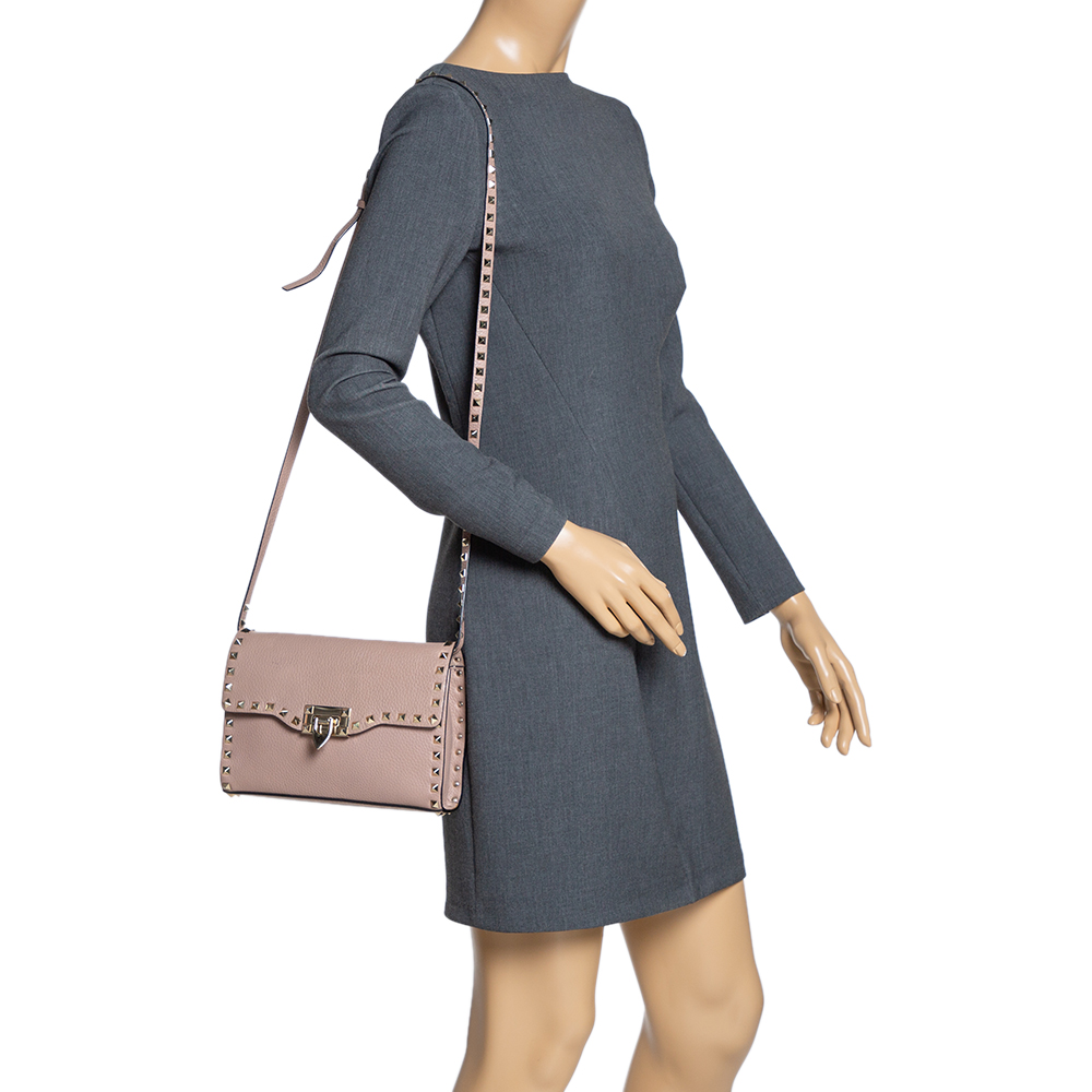 

Valentino Beige Leather Rockstud Shoulder Bag
