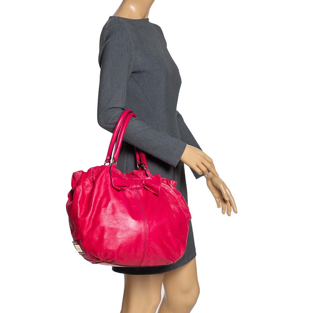 

Valentino Pink Leather Bow Hobo