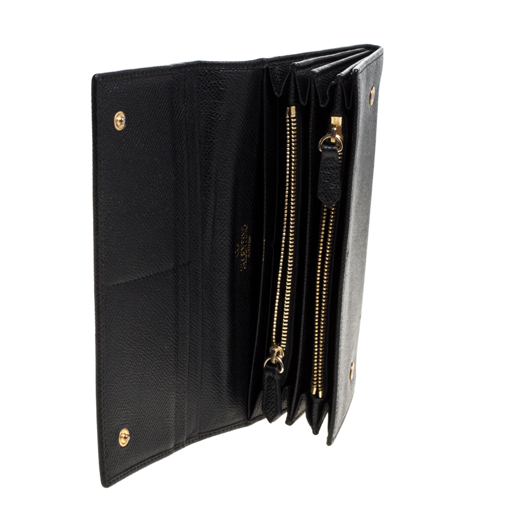 

Valentino Black Leather Continental Wallet