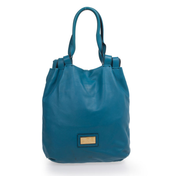 مملوكة مسبقًا Valentino Blue Leather Rose Tote
