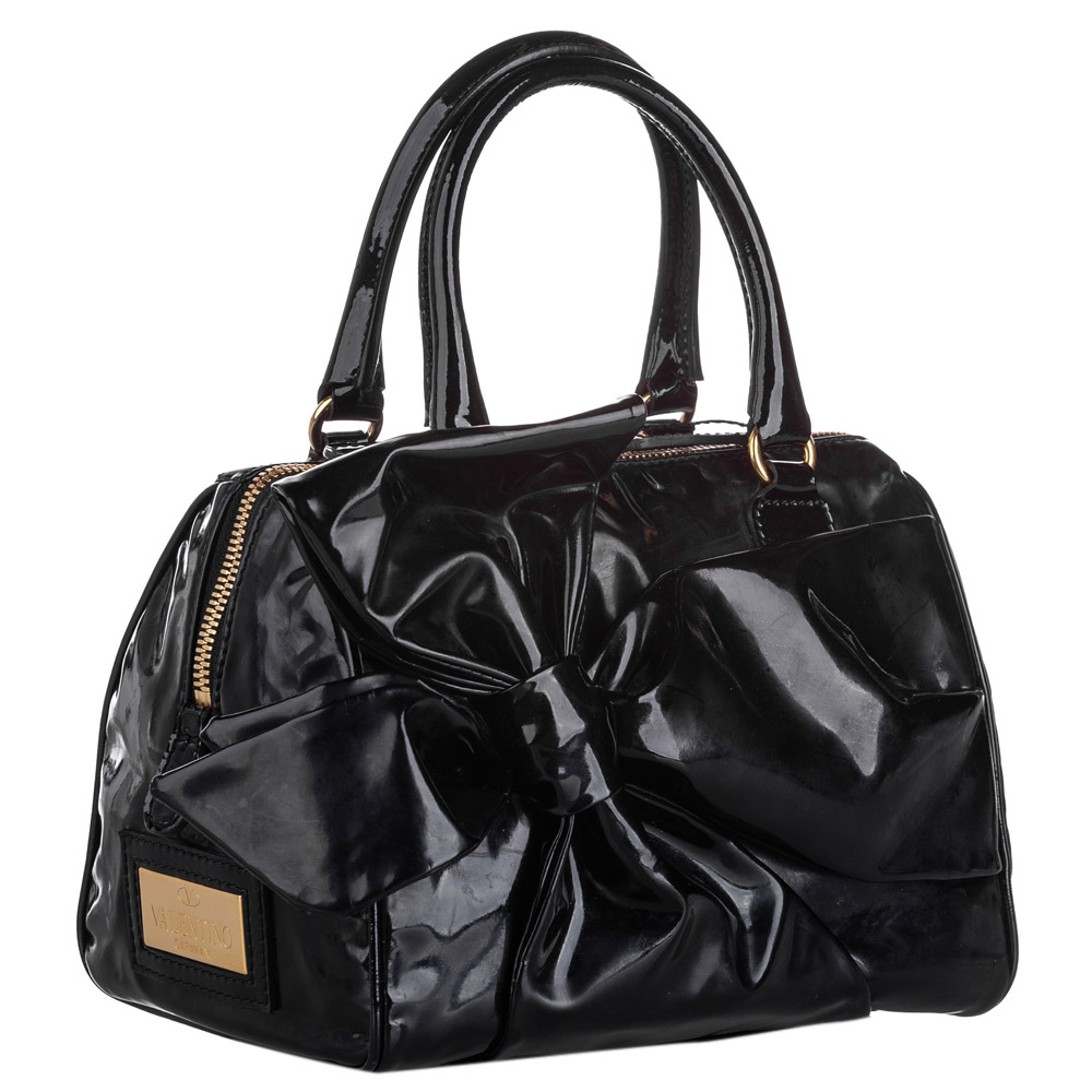 

Valentino Black Patent Leather Lacca Bow Bag