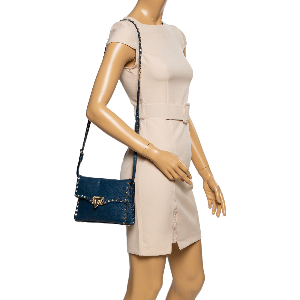 

Valentino Blue Leather Rockstud Shoulder Bag