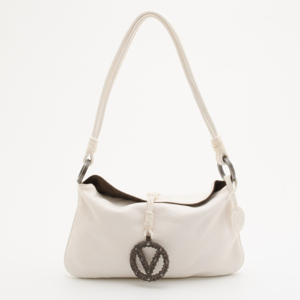 Pre Owned Valentino White Leather Small Shoulder Bag