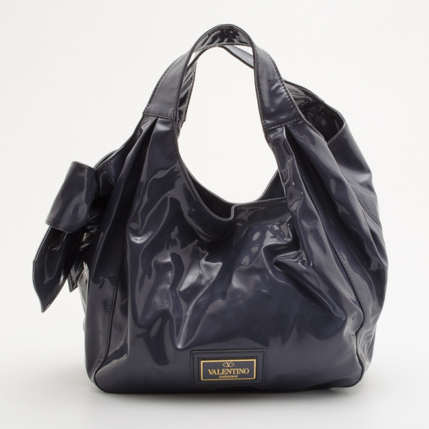 Pre Owned Valentino Blue Nuage Bow Tote