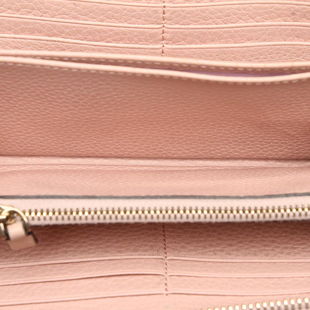 

Valentino Pink Leather Rockstud Zip Around Long Wallet