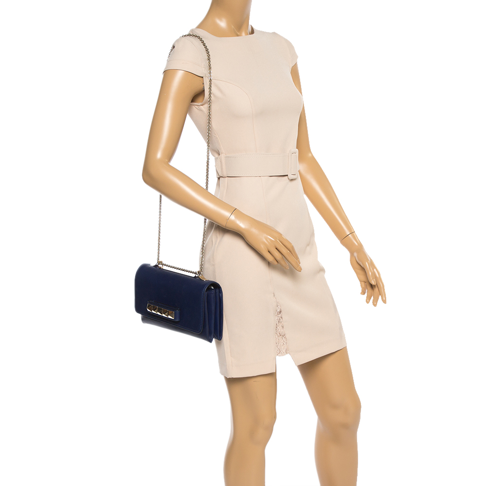 

Valentino Navy Blue Leather Medium Va Va Voom Chain Shoulder Bag