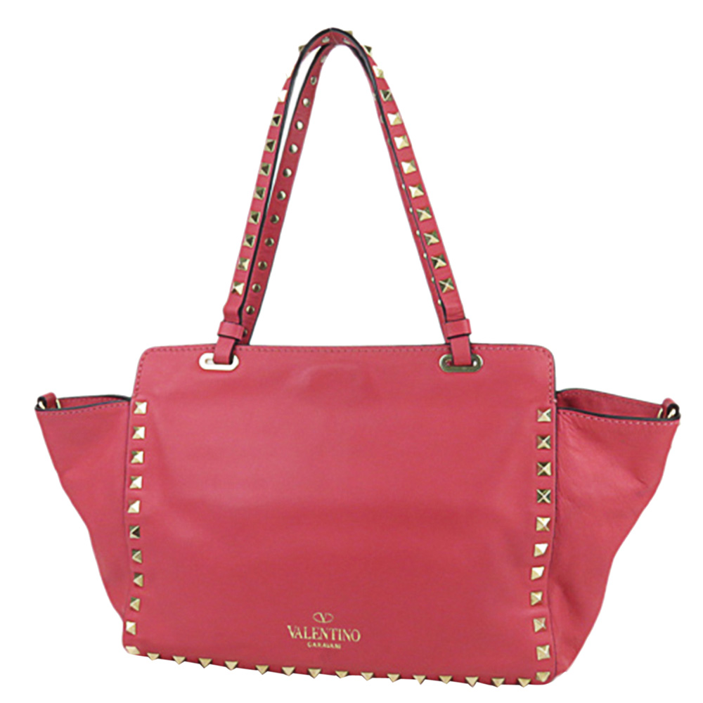 

Valentino Pink Leather Rockstud Tote Bag