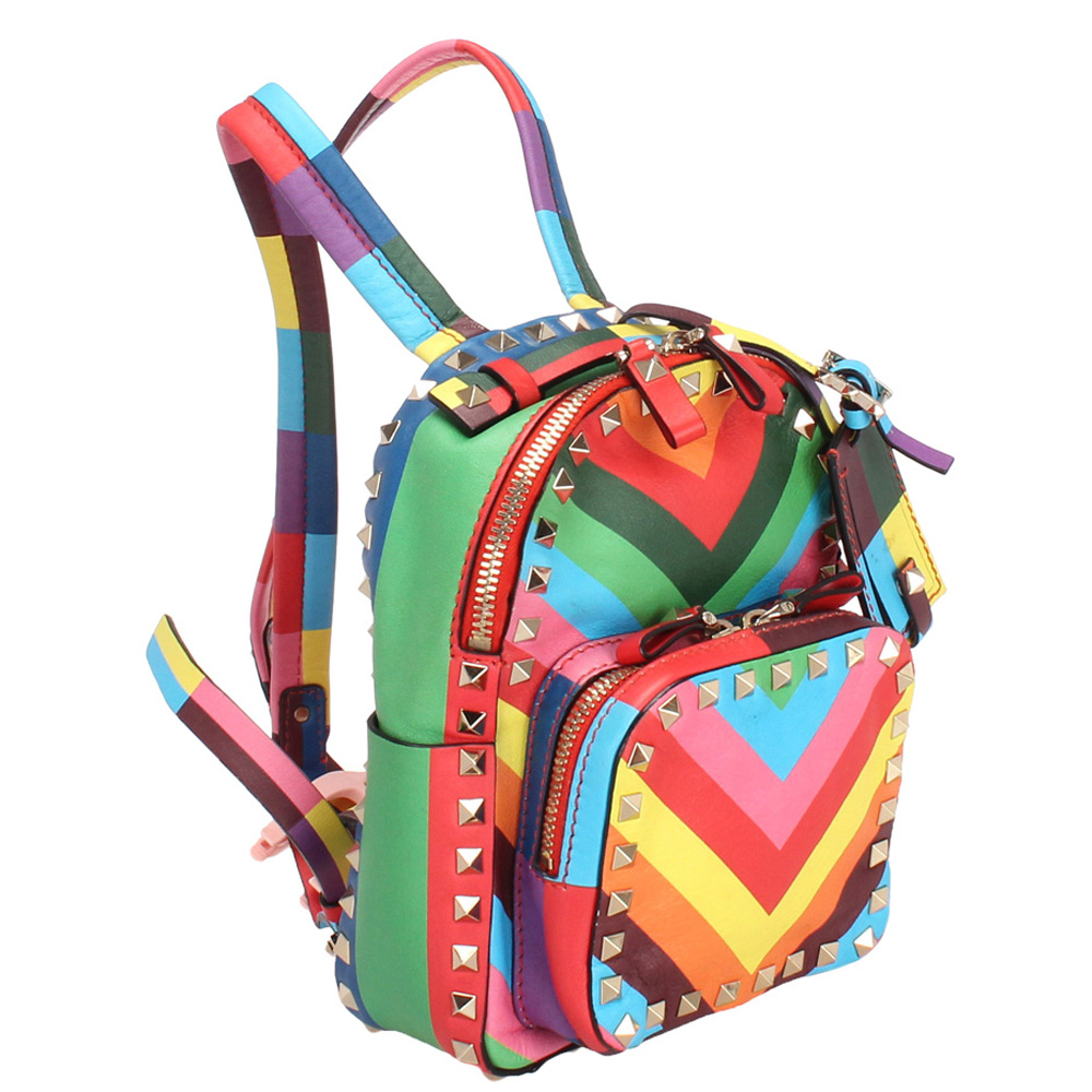 

Valentino Multicolor Mini 1973 Rockstud Leather Backpack