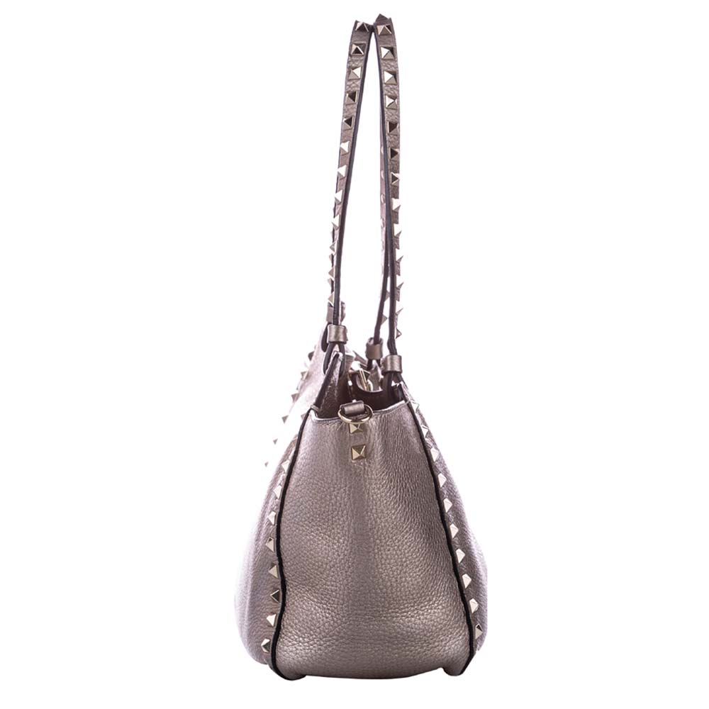 

Valentino Metallic Leather Rockstud Tote Bag