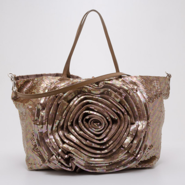 Pre Owned Valentino Sequin Petale Tote