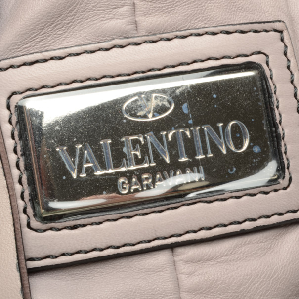 Pre-owned Valentino Garavani Vertical Pleated Handbag In Purple