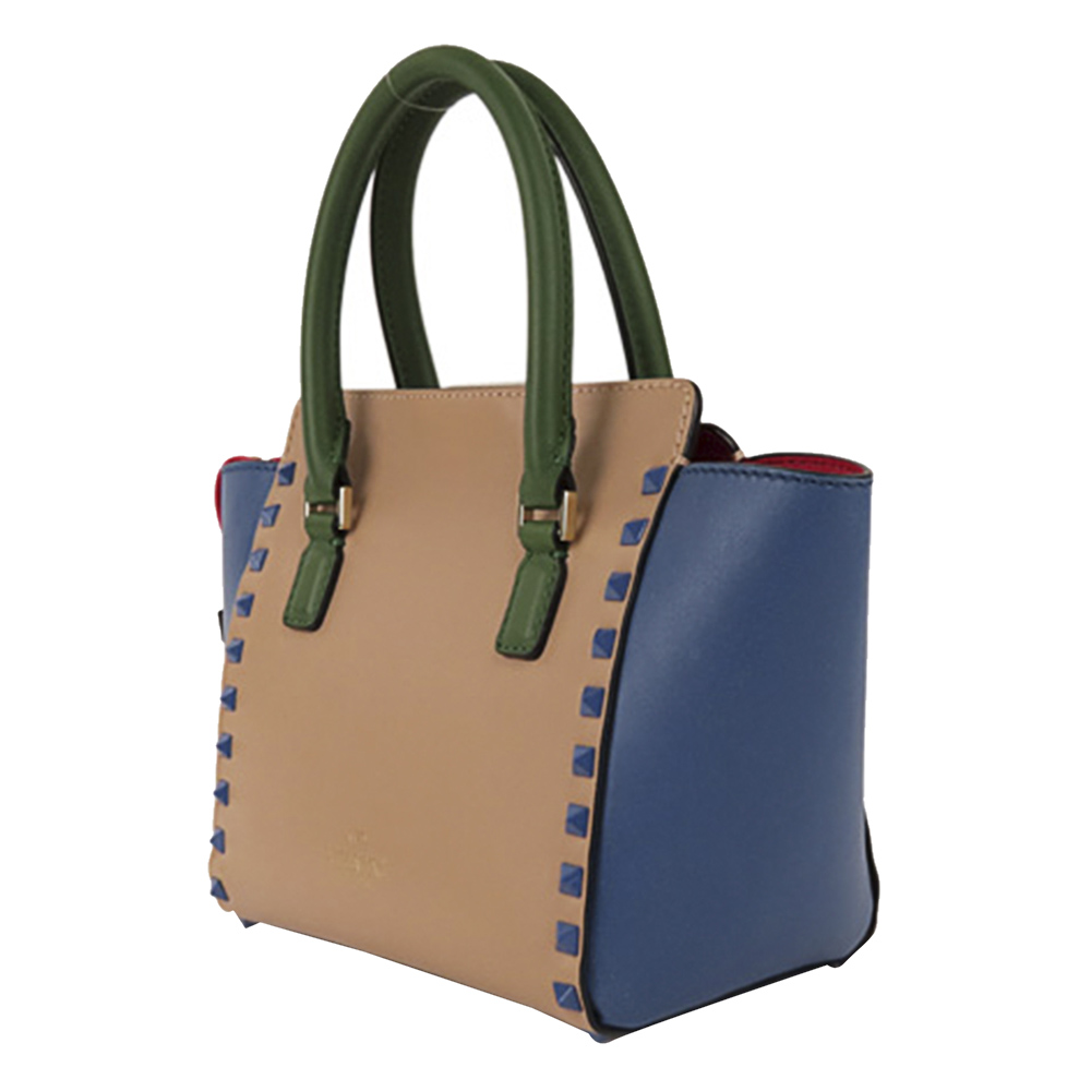 

Valentino Multicolor Leather Rockstud Bag, Beige