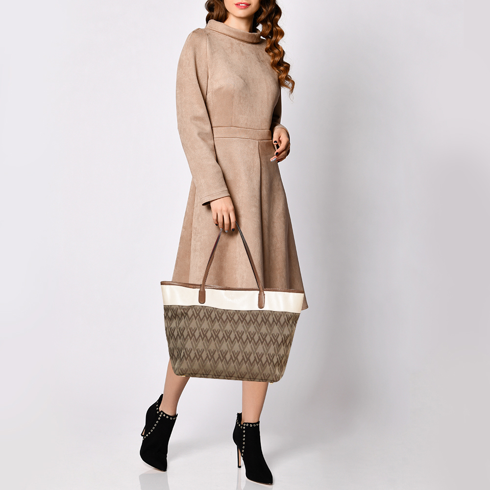

Valentino Multicolor Printed Canvas and Leather Tote