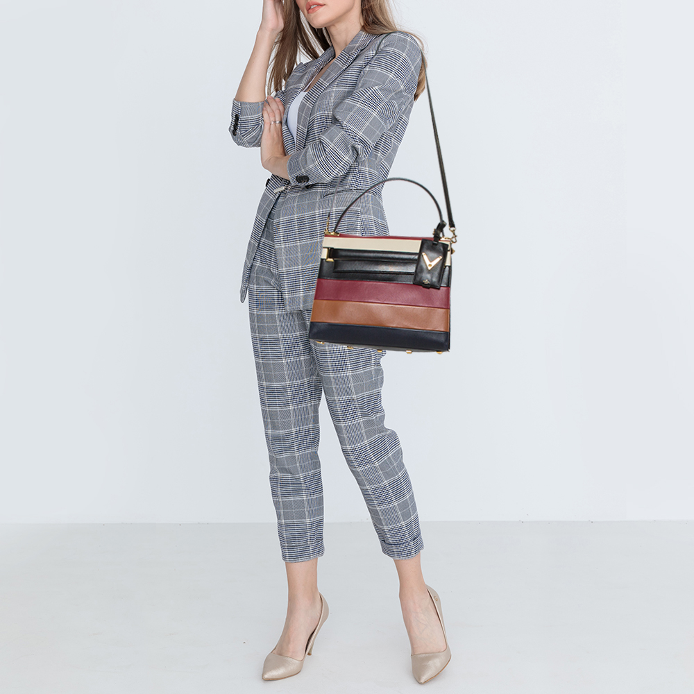 

Valentino Multicolor Striped Leather My Rockstud Top Handle Bag