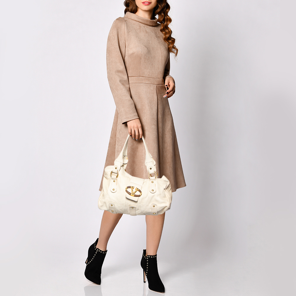 

Valentino Beige Leather VLogo Flap Shoulder Bag