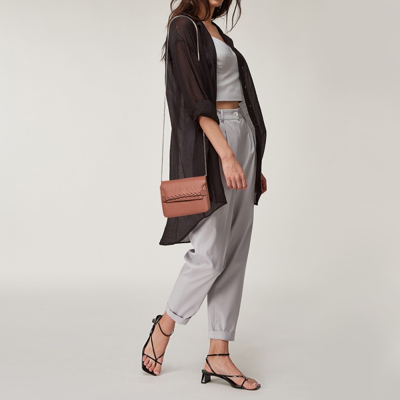 

Valentino Brown Leather Chain Shoulder Bag