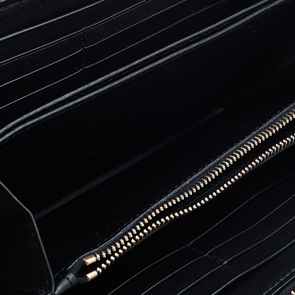 

Valentino Black Leather VLTN Zip Around Wallet
