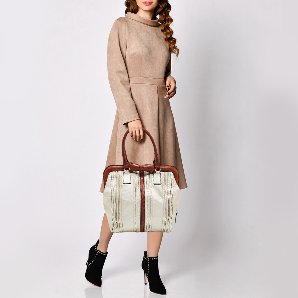 

Valentino Gold Leather Vintage Frame Satchel