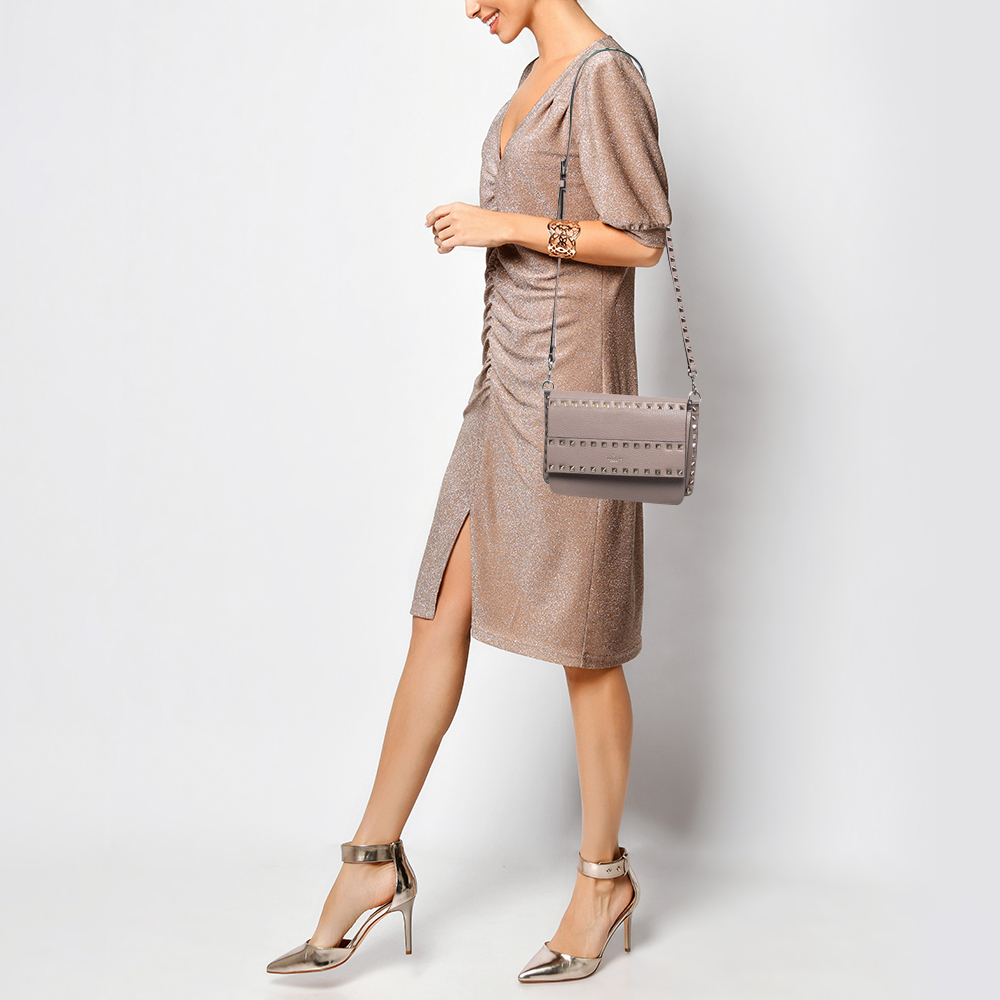 

Valentino Beige Leather Small Rockstud Crossbody Bag