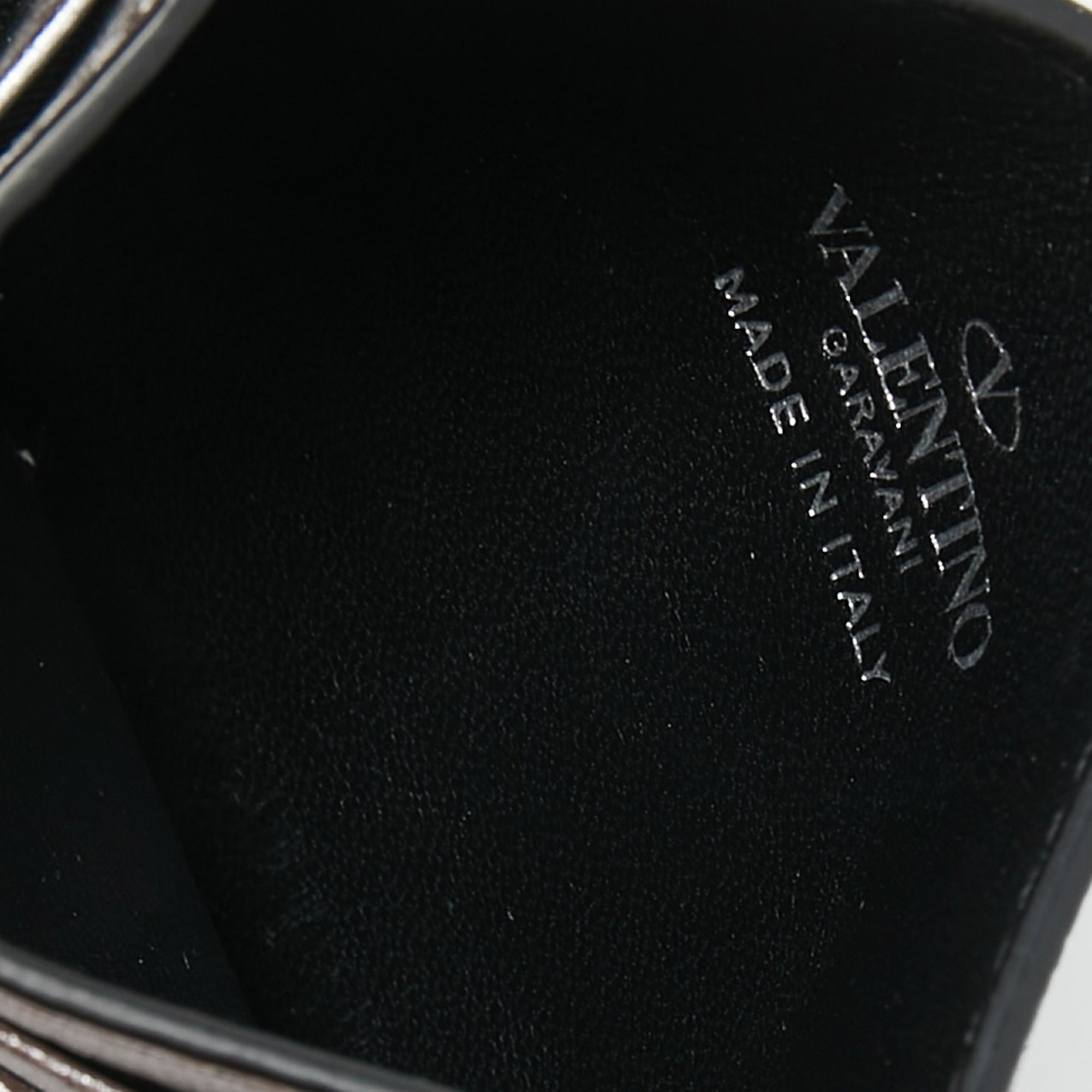 

Valentino Silver Leather V-Logo Card Holder