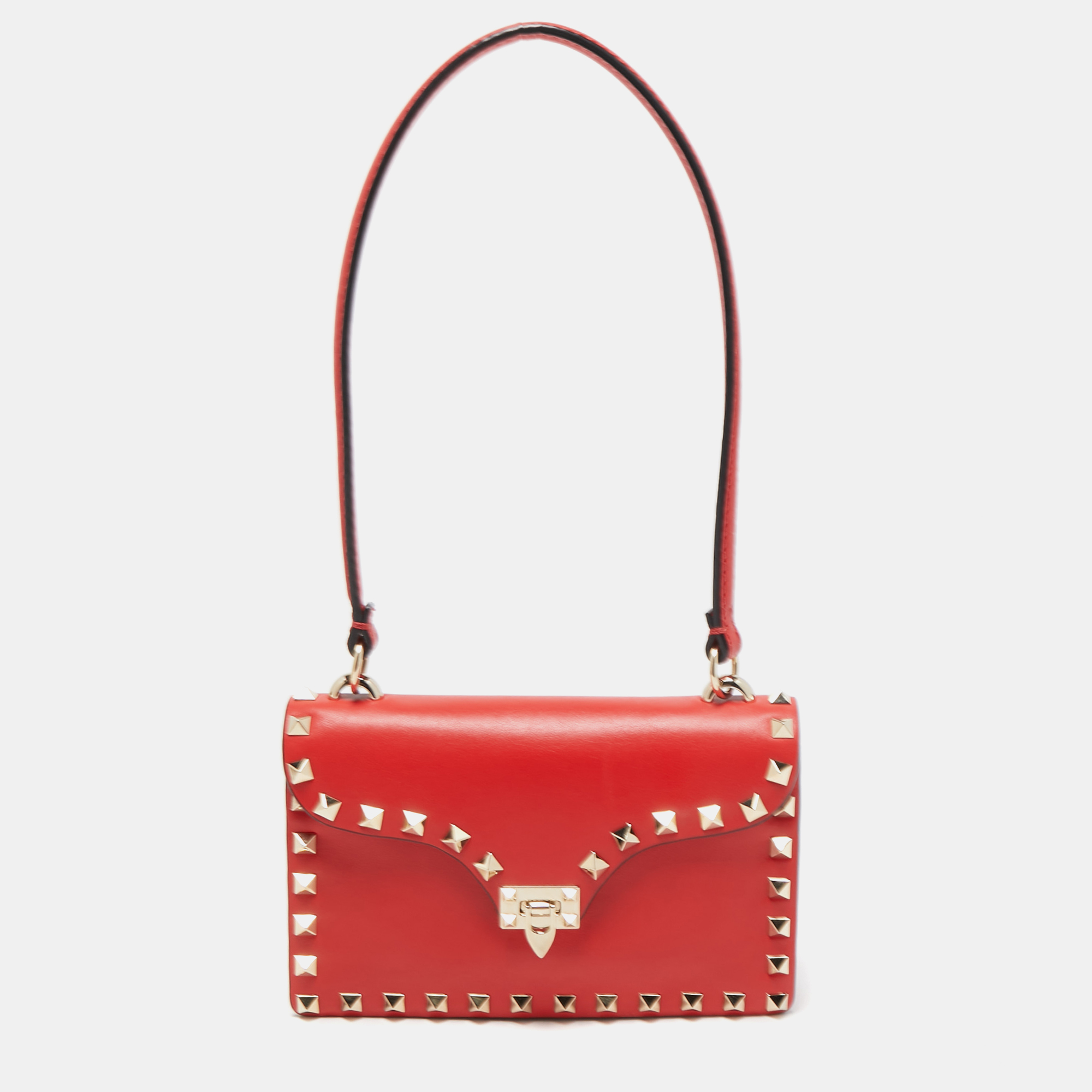 Valentino Garavani Rockstud - Pre-owned Women's Leather Cross Body Bag - Red - One Size