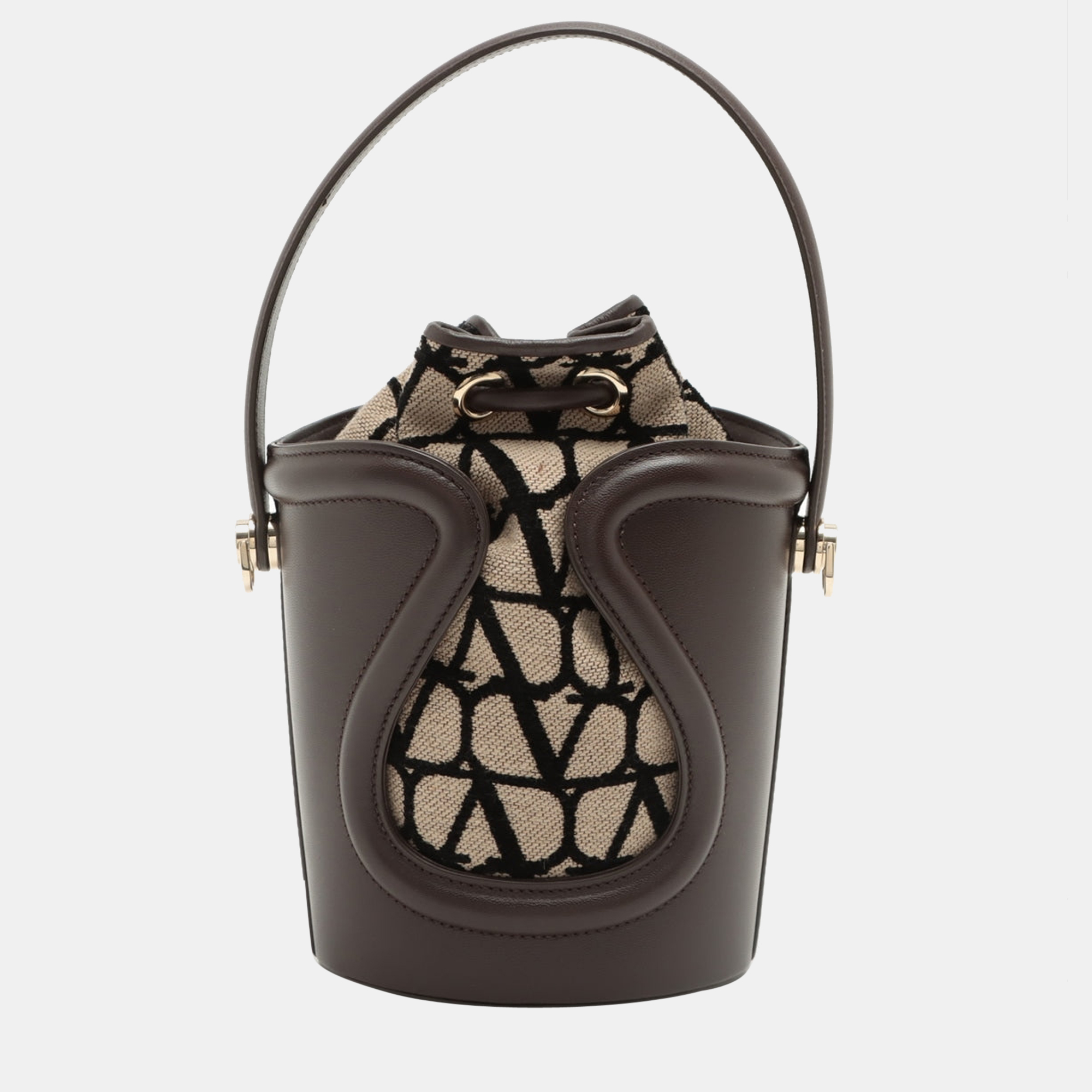 

Valentino Cotton & leather Hand bag Bordeaux, Burgundy