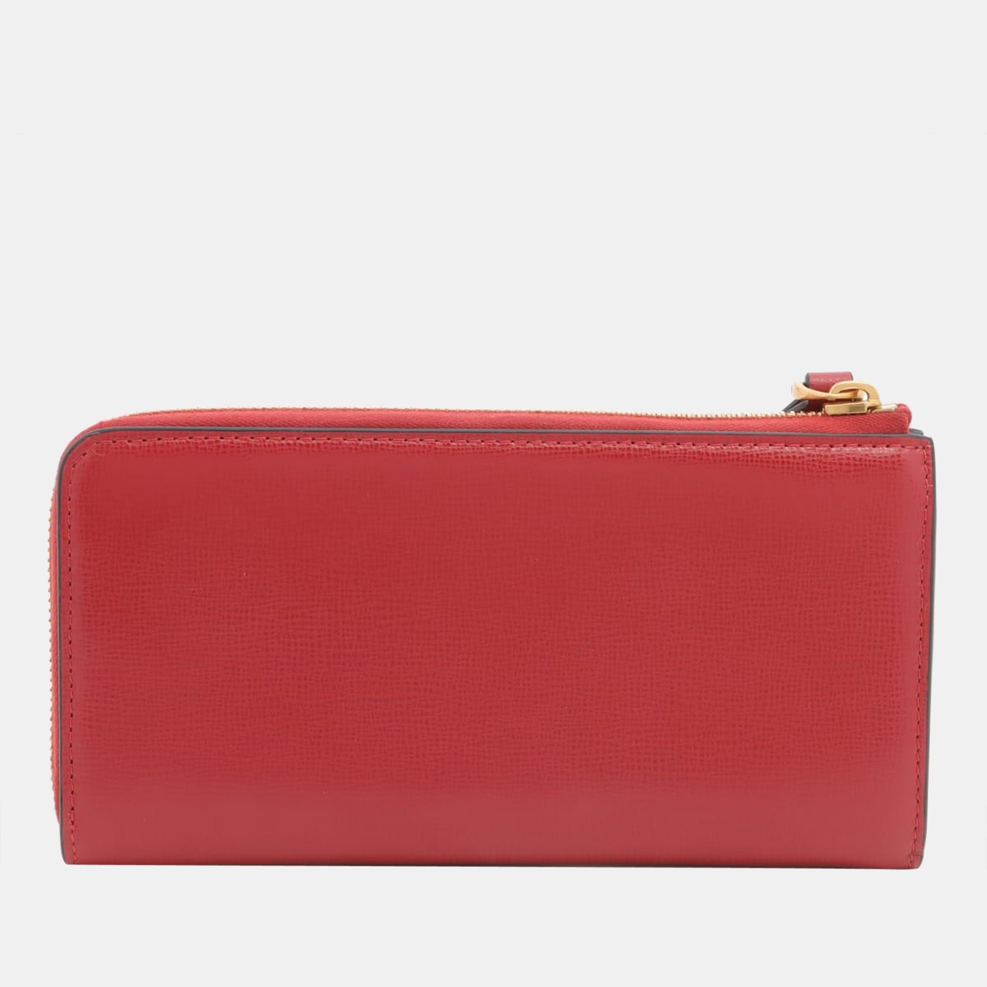 

Valentino Leather Round-Zip-Wallet Red