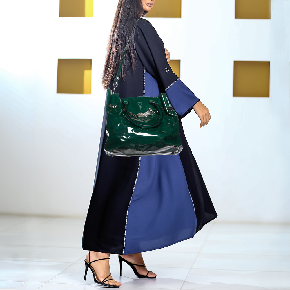 

Valentino Green Patent Leather Chain Tote