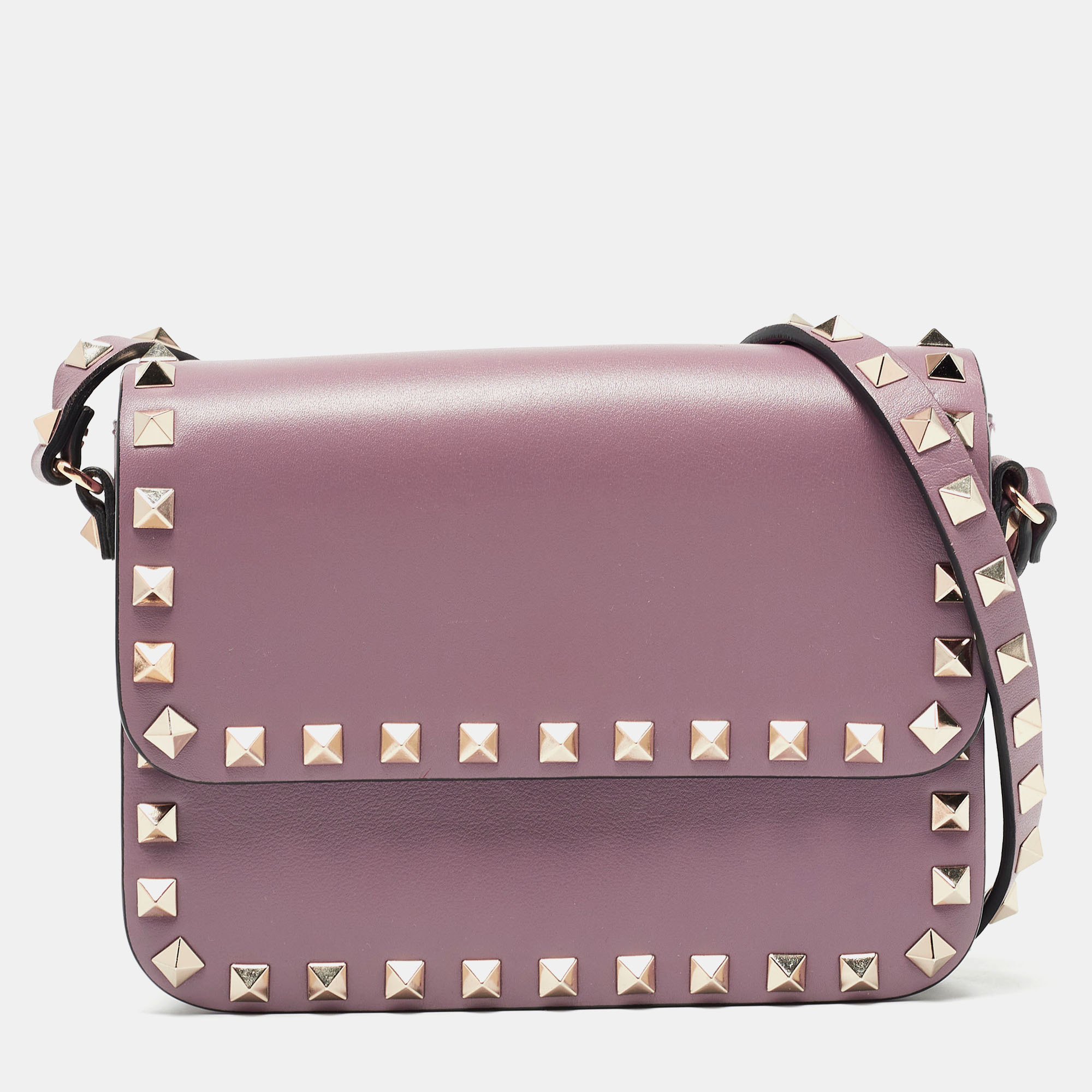 

Valentino Lilac Leather Mini Rockstud Crossbody Bag, Purple