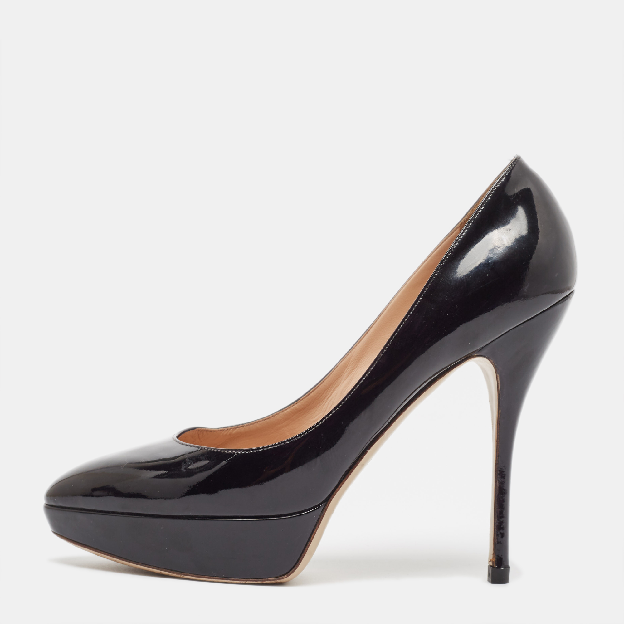 

Valentino Black Patent Leather Platform Pumps Size