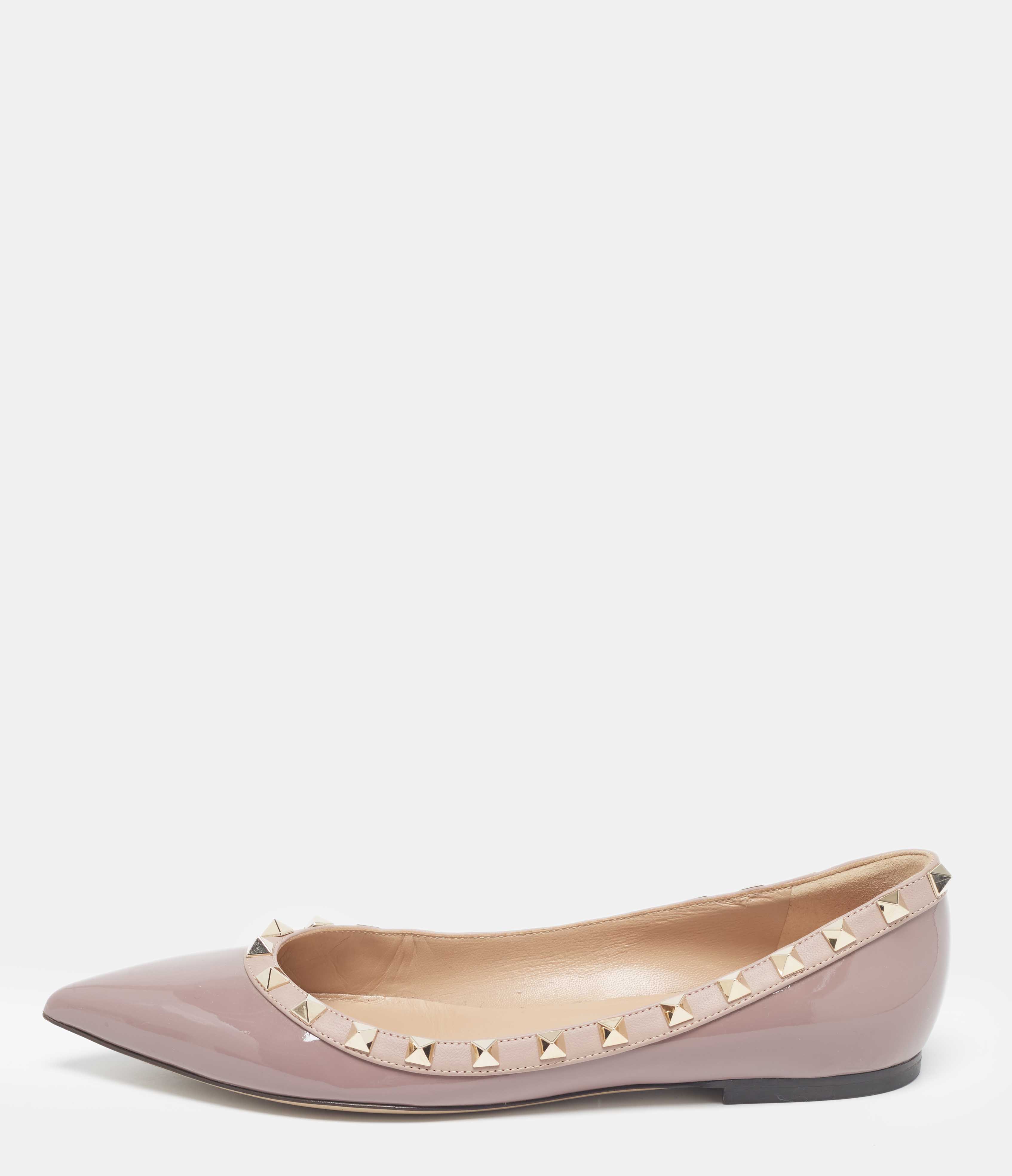 

Valentino Pink Patent Leather Rockstud Ballet Flats Size