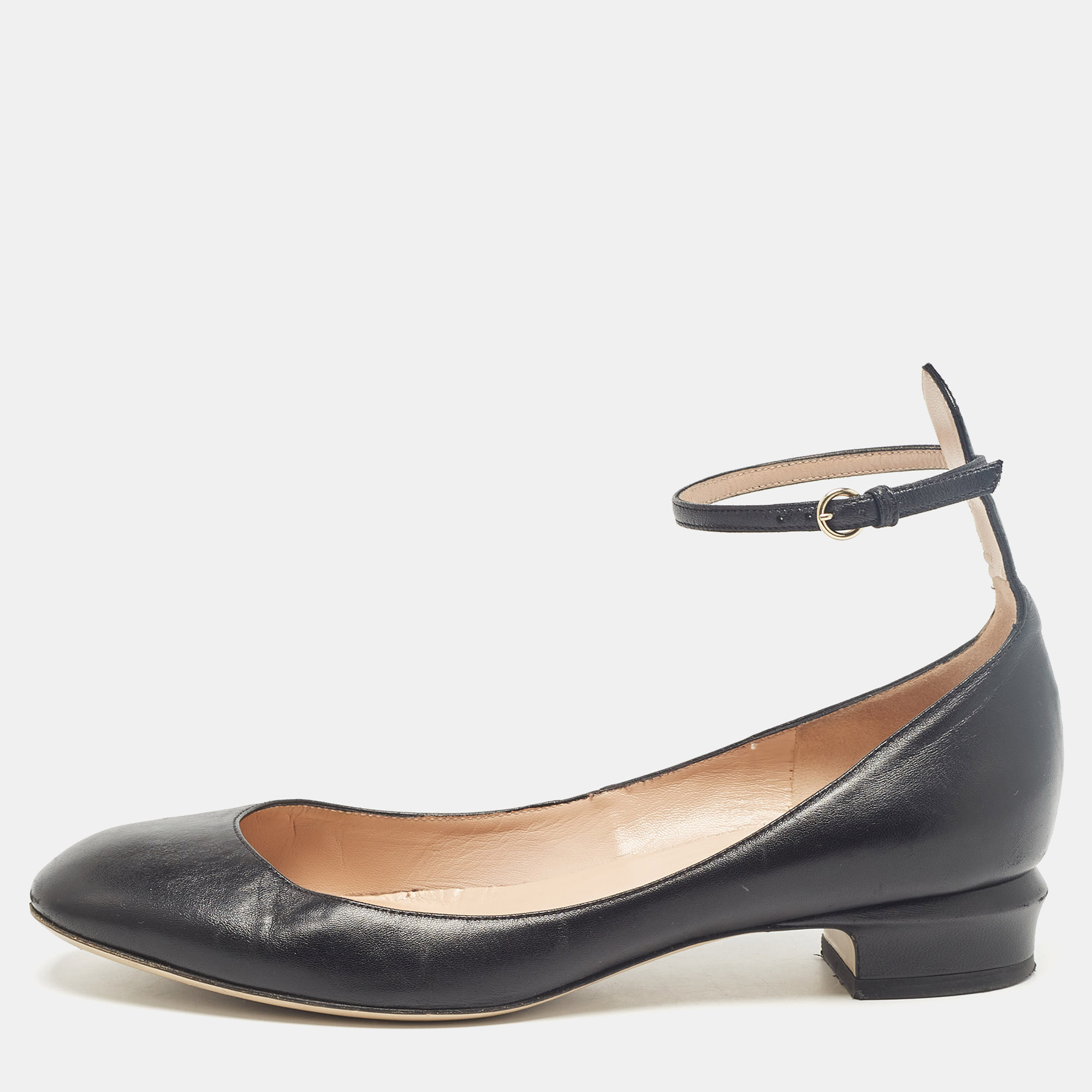 

Valentino Black Leather Tango Ballet Flats Size